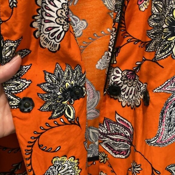 ASOS Jacket Black White Orange Floral - Picture 6 of 14